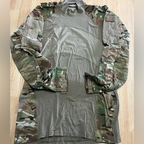 Large Army Combat Shirt Zipper Flame Resistant OCP Uniform ACS USG Camo FR Long - Picture 1 of 11